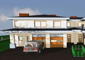 Segment skrajny z garażem na jeden samochód