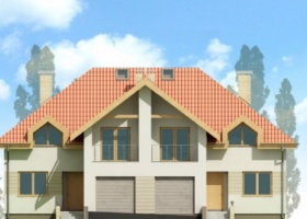 Budynki bliźniacze z garażem jednostanowiskowym