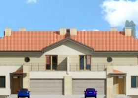 Budynki bliźniacze z garazem dwustanowiskowym