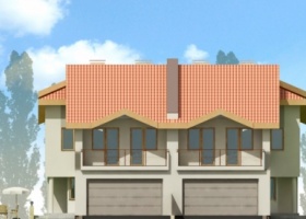 Budynki bliźniacze z garażem dwustanowiskowym